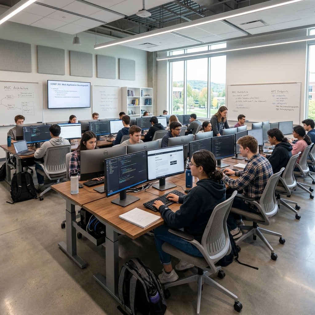 Students Working in Programming Lab